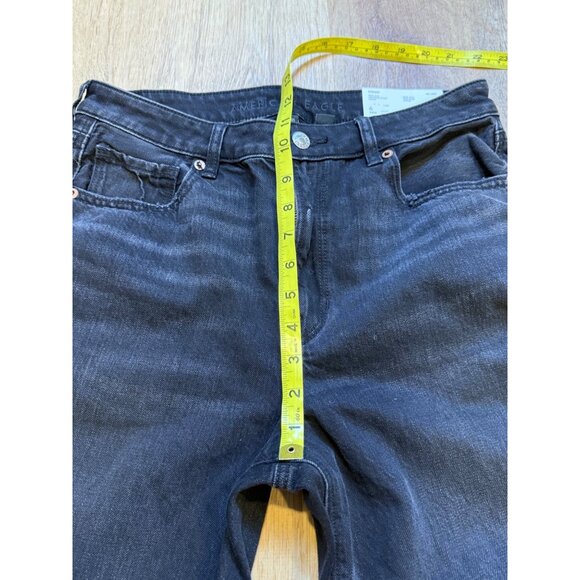 American Eagle Mom Jean Strigid  Black Distressed 6 Short NWT - Picture 5 of 7